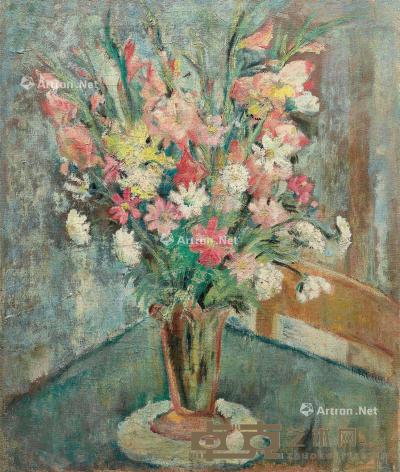  1940年作 花卉 布面油画 55×46.5cm