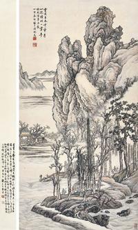 * 丁卯（1927年）作 云迷古木千章秀 立轴 设色纸本