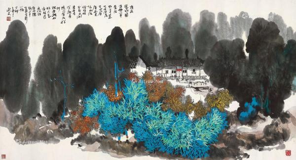  丁卯（1987年）作 邓小平故居 镜心 设色纸本