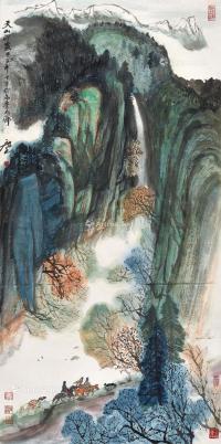  甲子（1984年）作 天山深处 立轴 设色纸本