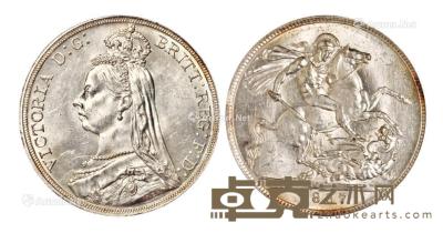  1887年1克朗马剑银币一枚 --