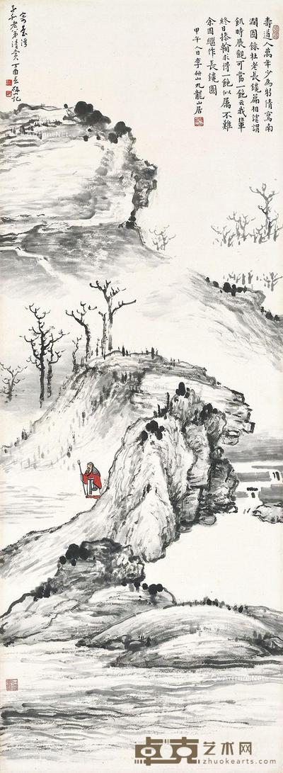 甲午(1954年)作 长镵图 立轴 设色纸本 106×38.5cm