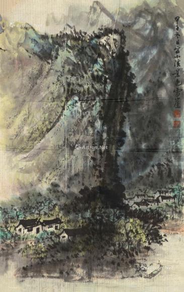  甲子（1984年）作 山水 镜心 设色纸本