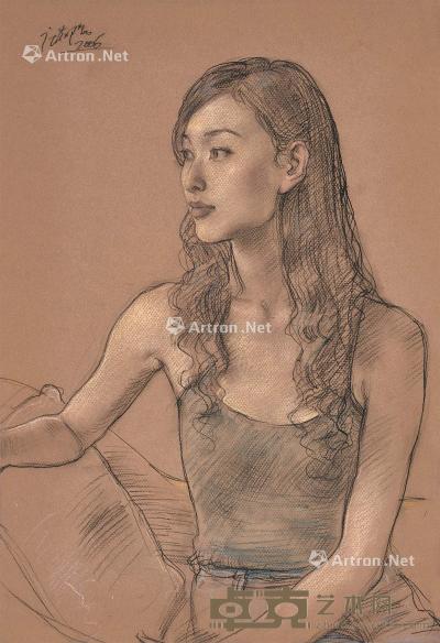  2006年作 女子肖像 纸本色粉 54.8×37.4cm