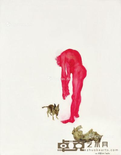  2001年作 红人与黑根 布面油画 115×90cm