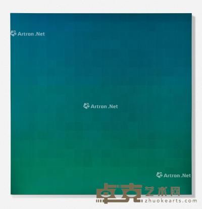  2008年作 四百格·蓝绿 布面丙烯 140×140cm