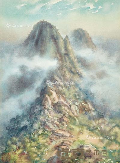  1963年作 黄山风景 纸本水彩 33×24 cm