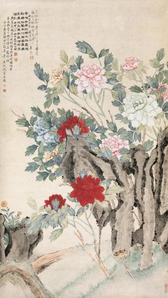  壬子（1852）年作 富贵图 立轴 设色纸本