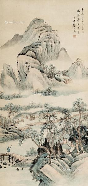  壬辰（1892）年作 山水 立轴 设色纸本