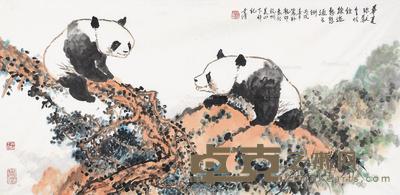  华夏珍兽 镜片 设色纸本 68×136cm