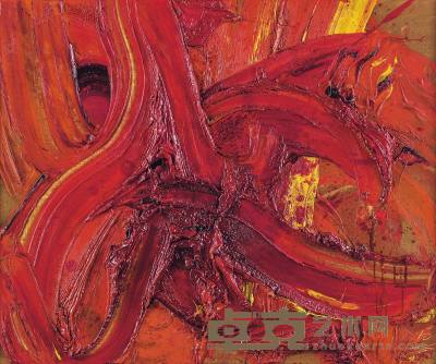  1988年作 妙乐 油彩 画布 60.5×73cm
