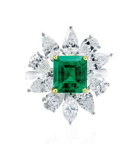  2.49克拉哥伦比亚祖母绿宝石配钻石戒指，未经注油