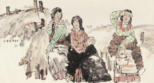  己丑（2009）年作 藏族风情 镜心 设色纸本