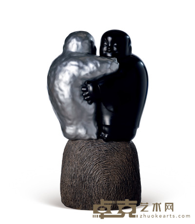  2003年作 三生石 铜雕 雕塑 69×50×120cm