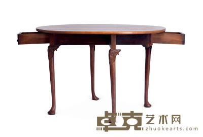  18世纪末-19世纪初 黄花梨圆桌 187×75×76cm