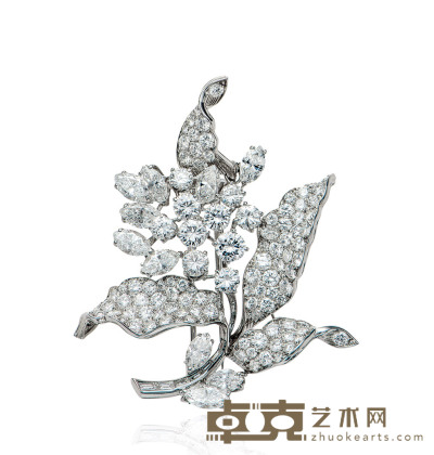  宝诗龙设计 「花朵」钻石胸针 --