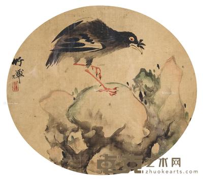 * 花鸟 镜片 设色绢本 直径22cm