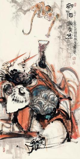  乙未（2015）年作 好酒邀友图 镜心 设色纸本