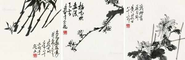  梅兰竹 镜心