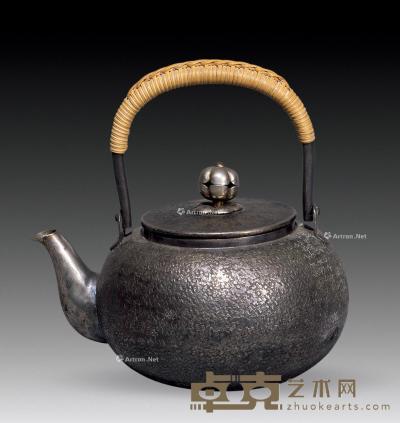 晚清 银茶壶 高10.5cm