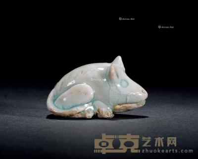  宋 湖田窑瓷塑老鼠 长4.5cm