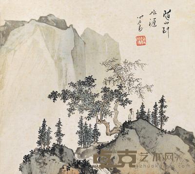 随山到水源 日本卡纸 设色绢本 27×24cm