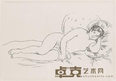 侧卧的女人 蚀刻铜版画 13.5×19cm