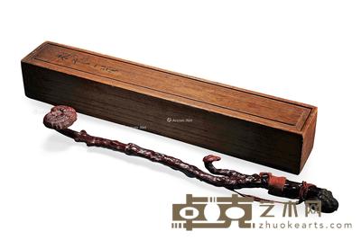  清 漆器仿灵芝如意 长44.5cm