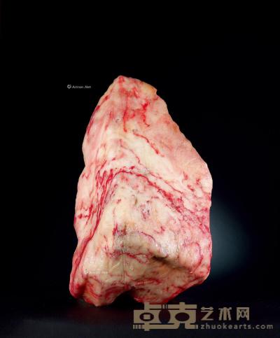  巴林鸡血白玉红原石 35×12×20cm；重量8559g