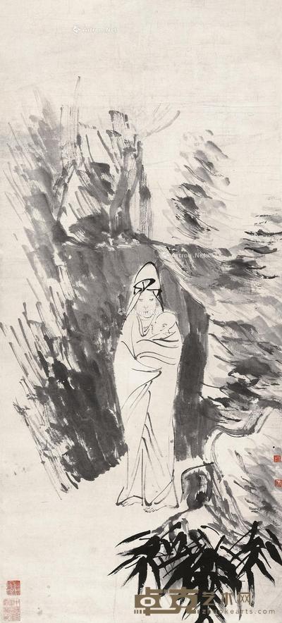  送子观音 立轴 水墨纸本 92×41.5cm