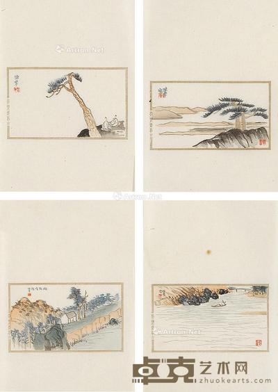  陈半丁山水笺 23×14.5cm