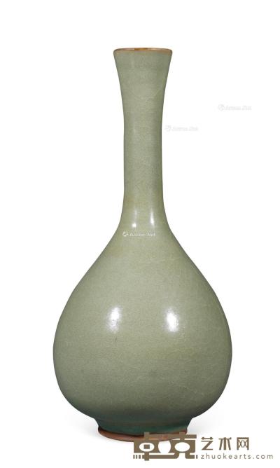  明 河南绿钧胆瓶 高28.5cm