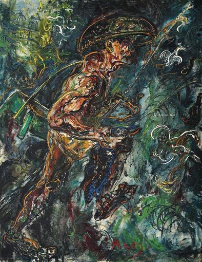  1959年作 猎鸭 油彩 画布