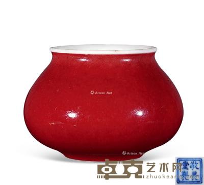  清乾隆 霁红釉水呈 直径7.5cm