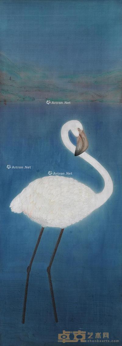娴静 镜心 设色绢本 136×44cm