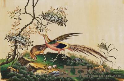通草画 (一幅) 32×21cm