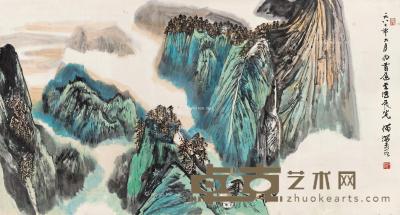  1982年作 西岳华山图 镜心 设色纸本 95×177cm