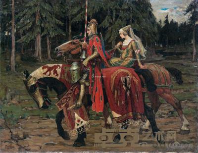 纹章骑士 布面油画 89.5×116cm