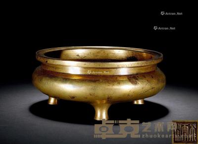  清中期 铜鬲式炉 直径17cm