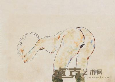  1917年作 女人体 钢笔水彩 18.5×25.5cm