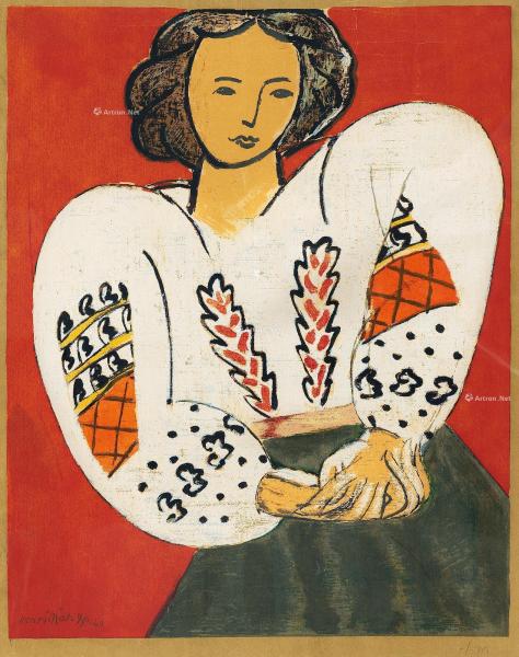  1940年作 罗马尼亚衬衫 石版画
