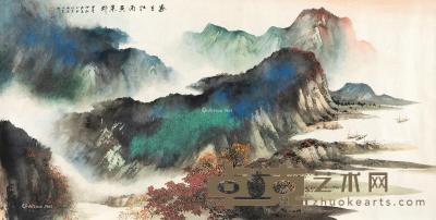  2014年作 家在江南黄叶村 镜心 设色纸本 68×135cm