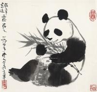 1984年作 熊猫 镜框 水墨纸本