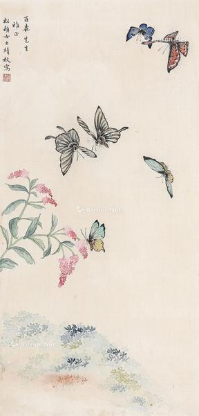  蝶恋花 立轴 绢本设色