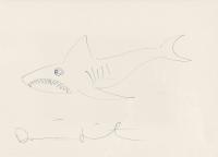  鲨鱼 圆珠笔手稿