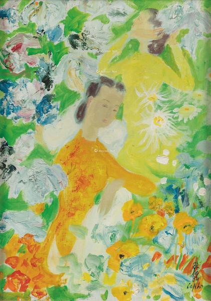  约1970年作 构图 油彩 画布
