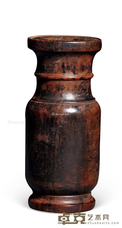  清中期 黄花梨玄纹香瓶 高12cm