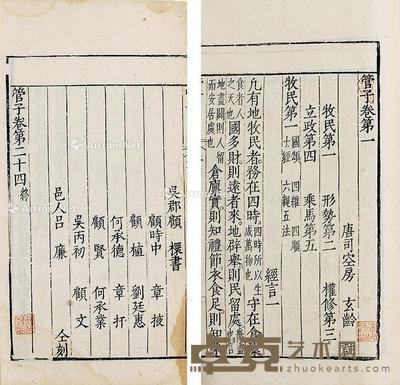 管子 二十四卷 27.5×17.8cm
