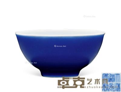  清道光 霁蓝釉小杯 直径7.8cm