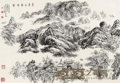  1983年作 泰山胜境图 镜心 水墨纸本 95.5×66.4cm
